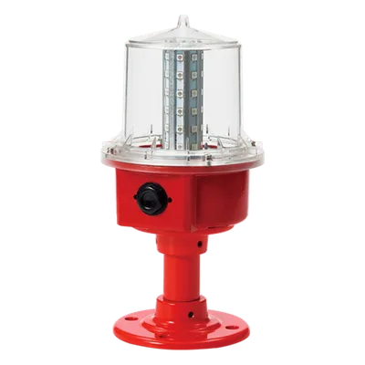 Luz de Obstrucción de Aviación LED con Tubo de Baja Intensidad Tipo A Color Rojo, 110 VCA, Protección IP66 y Grado ICAO