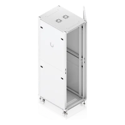 Gabinete Rack de Piso / 42U / 600 x 800 mm (31.5 in) / 800 kg (1763.7 lb) / Puerta de Vidrio Templado / Ventiladores Integrados / Ruedas con Bloqueo