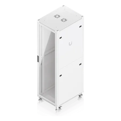 Gabinete Rack de Piso / 42U / 600 x 800 mm (31.5 in) / 800 kg (1763.7 lb) / Puerta de Vidrio Templado / Ventiladores Integrados / Ruedas con Bloqueo