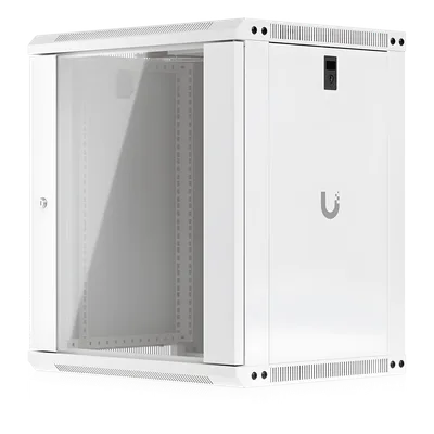 Gabinete Rack 12U / Montaje en Pared / 550 x 450 mm / Puerta de Vidrio Templado / Ventilación Integrada / Capacidad 50 kg