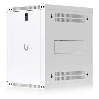 Gabinete Rack 12U / Montaje en Pared / 550 x 450 mm / Puerta de Vidrio Templado / Ventilación Integrada / Capacidad 50 kg