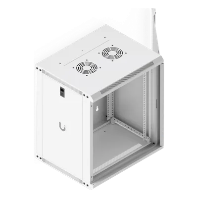 Gabinete Rack 12U / Montaje en Pared / 550 x 450 mm / Puerta de Vidrio Templado / Ventilación Integrada / Capacidad 50 kg