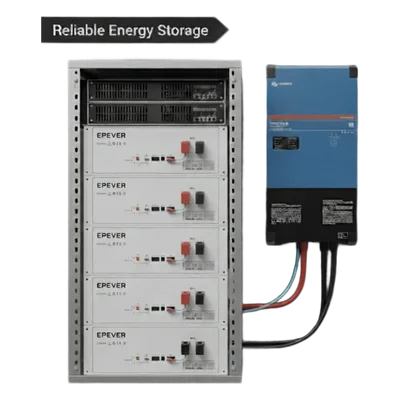 Kit Inversor Cargador / 4 kW / 110 Vca / 20.48 kWh LiFePO4 / Transferencia 16 ms / 96% Eficiencia / 5.12 kWh por módulo