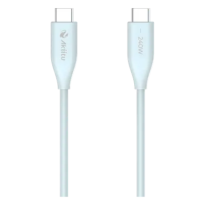 Cable de Carga USB-C / 240W / Transferencia 480 Mbps / Tecnología GaN / Silicona No Tóxica / 1.5 m (4.9 ft)