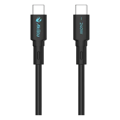 Cable de Carga USB-C a C / 240W / GaN / 480 Mbps / 1 m (3.28 ft) / Magnético / Silicona Médica / Aluminio Anodizado