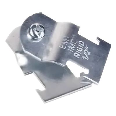 Abrazadera Unicanal / 1" (25.4 mm) / Acabado Galvanizado / Espesor 1.5 mm / Tornillo 1/4" / 66 x 32 mm