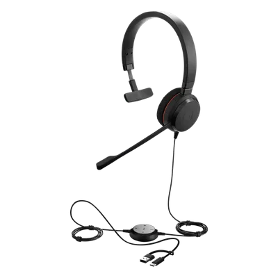 Headset Profesional Mono / USB-C/A / Cancelación de Ruido / Certificación Microsoft Teams / Altavoces 28 mm