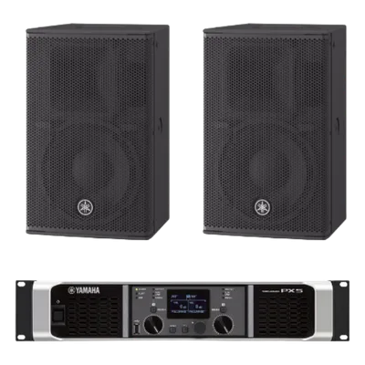Kit de Refuerzo Sonoro / 2 Bocinas Pasivas 2 Vías 10" / Amplificador Clase D 800W a 4Ω / Respuesta 55Hz-20kHz / 32.8ft-65.6ft Cobertura