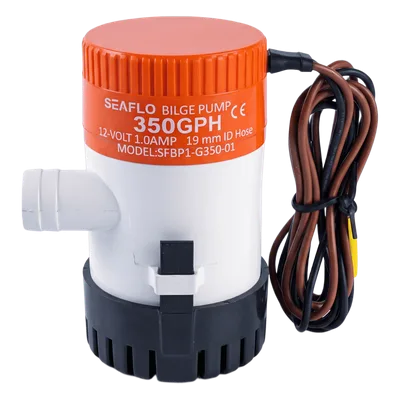 Bomba de Achique / 350 GPH (1325 LPH) / 12V CD / Anti-Airlock / Sellos Herméticos / Filtro Removible