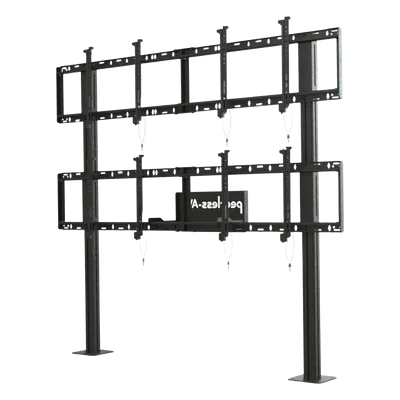 Soporte Modular Video Wall Pedestal 2x2 / Ajuste Micro Sin Herramientas 8 Puntos / Capacidad 500 lb (227 kg) / VESA 200x200 a 600x400 mm / Aluminio / Gestión Cableado y Almacenamiento / Displays 46' a