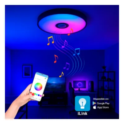 Luminario LED RGB / 30W / 2400 Lúmenes / Bluetooth / Control por App / Voltaje Universal 85-265V / 380 mm (1.2 ft) Diámetro