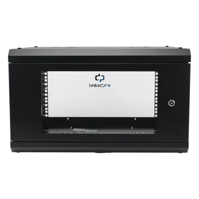 Gabinete de Pared / 6U Rack 19'' / 455mm Profundidad / 1.49 ft / Cristal Templado / Acero Reforzado