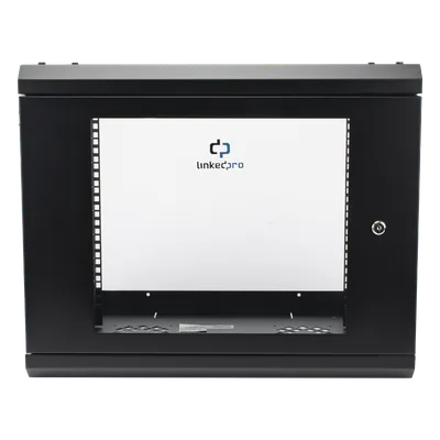 Gabinete de Pared 9U / 19" Rack / Cristal Templado / 455 mm Profundidad (1.49 ft) / Acero Reforzado / 80 kg Carga