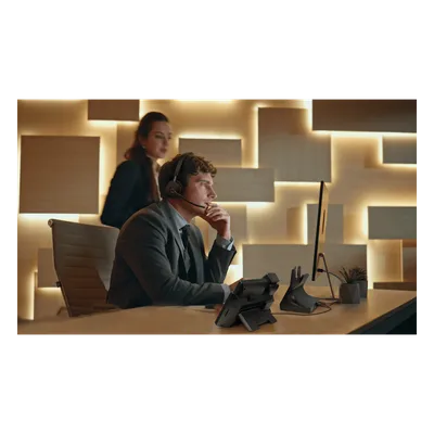 Estación de Trabajo Inalámbrica DECT / Pantalla Táctil 4" / Bluetooth 5.3 / ANC Híbrida / Alcance 185 m (606.9 ft) / Hub USB