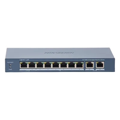 Switch PoE+ / 7 Puertos 10/100 Mbps 30W / 1 Puerto Hi-PoE 90W / 2 Uplink Gigabit / Alcance Extendido 300 m (984 pies) / 110 W Total