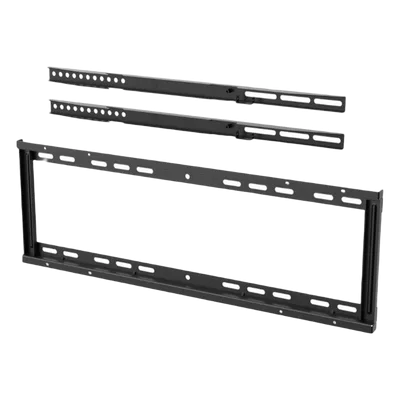 Soporte de Pared para Pantalla / 65-75-86 Pulgadas / Estructura Metálica 22 mm / Ajuste Preciso Múltiples Perforaciones / Diseño Compacto 730 x 250 mm