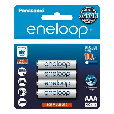 Batería Recargable AAA / Ni-MH 800 mAh / 1.2V / 2100 Ciclos / Baja Autodescarga 10 Años