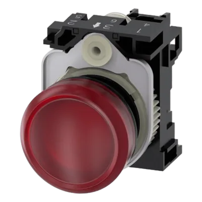 Lámpara de Señalización LED / Color Rojo / 110 Vca ±20% / IP69K / Montaje Frontal 22 mm / Resistente a Impactos 15g