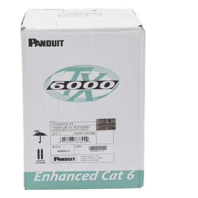 Cable UTP / Categoría 6 Mejorado / 23 AWG / 305 m (1000 ft) / 4 Pares / PVC CM / Bobina Reelex