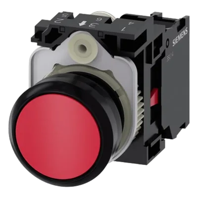 Pulsador Industrial / 22 mm / IP69K / Contacto NC / 10 A / 6 kV / -25°C a +70°C
