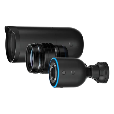 Cámara IP AI DSLR / 4K 8MP 30 fps / Sensor 4/3' 10MP / Lente 45 mm / Ángulo 21.6° / PoE+ 17.77 W / IPX5