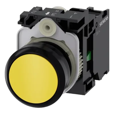 Botón de Control Industrial / 22 mm / IP69K / Contacto Normalmente Abierto / 10 A / 5-500 V AC/DC / Amarillo