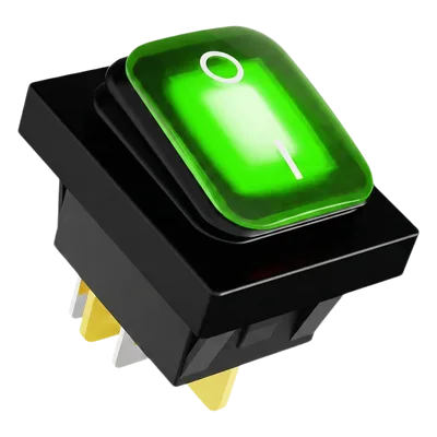 Interruptor Industrial / LED Verde / IP65 / NO-COM-NC / -40°C a 125°C / 30A / 38 x 28 x 29.5 mm