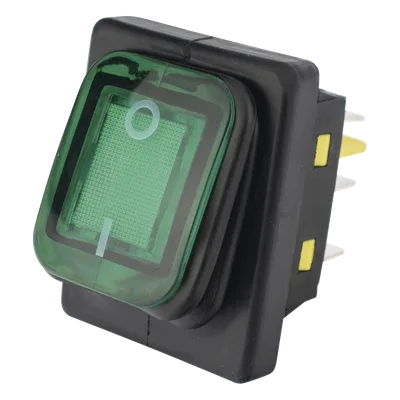 Interruptor Industrial / LED Verde / IP65 / NO-COM-NC / -40°C a 125°C / 30A / 38 x 28 x 29.5 mm