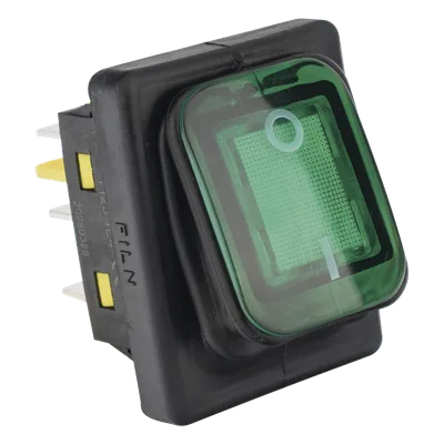Interruptor Industrial / LED Verde / IP65 / NO-COM-NC / -40°C a 125°C / 30A / 38 x 28 x 29.5 mm