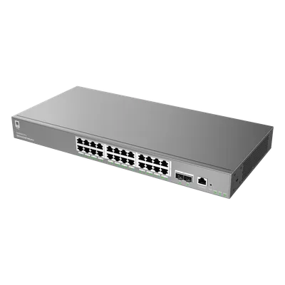 Switch Empresarial Administrable / Capa 2++ / 24 Puertos Gigabit / 2 SFP+ / 88 Gbps / VLAN 4K / QoS Avanzado / GDMS Cloud