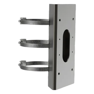 Soporte de Montaje para Poste / Acero Inoxidable SUS304 / Diámetro Ajustable 67-127 mm / 4 Agujeros M8 y M4