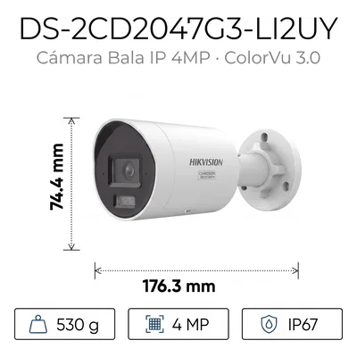 Cámara Bala IP / 4 Megapixel / ColorVu 3.0 / Dual Light 40 m (131.2 ft) / WDR 130 dB / AcuSense 3.0 / IP67 / NEMA 4X