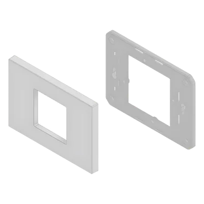 Embellecedor para Caja Americana / ABS Antimicrobiano / Blanco con Efecto de Contraste / 84x120x8.5 mm / Colocación sin Herramientas