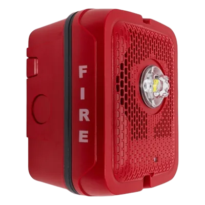 Bocina con Estrobo para Exterior / NEMA 4X / IP56 / 86 dB / 25/70 V / Estrobo 24 VCC Regulado / Color Rojo