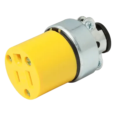 Contacto Blindado Aterrizado / 15 A / 125 V / 50/60 Hz / ABS-Metal / 38 mm Diámetro / Amarillo
