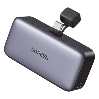 Power Bank / 5000 mAh / USB-C Integrado / 22.5W PD / Pantalla LED / Soporte Integrado