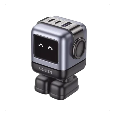 Cargador de Escritorio / 65W / 3 Puertos / 2 USB-C + 1 USB-A / PD 3.0 / QC 4.0 / GaN II / Pantalla LED