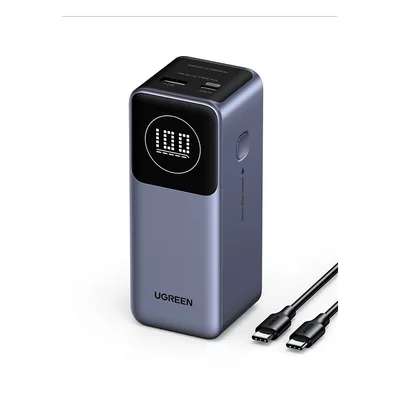 Power Bank / 12000 mAh / 100 W Max / 2 Salidas / USB-C PD 3.0 / USB-A QC 3.0 / Pantalla Inteligente