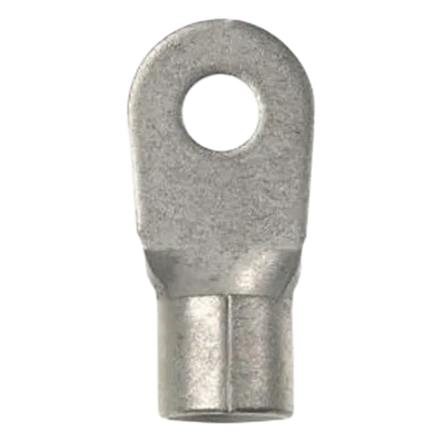 Terminal de Anillo Sin Aislamiento / Calibre 8 AWG / Barreno 5/16' (8 mm) / Cobre Estañado / 150 °C (302 °F) / 2000 V Máximo / 25 Piezas