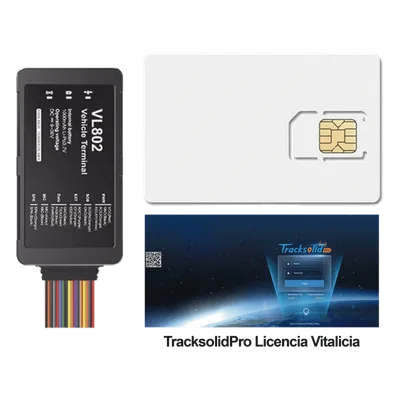 Kit localizador vehicular / 4G LTE con respaldo GSM / BLE / RS485 / Audio bidireccional / SIM incluida 500MB 2 años / Plataforma TrackSolidPro / Compatible sensor ultrasónico UL212 / 105x56x22mm (4.13