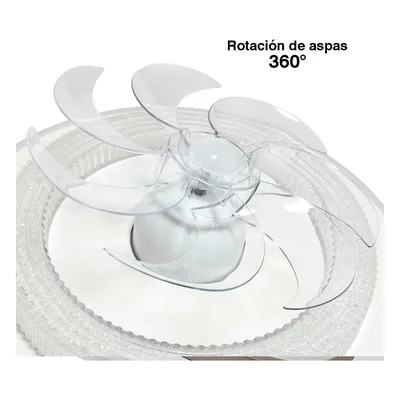 Ventilador de Techo con Luminario LED / 88 W / 6 Velocidades / 3 Tonos de Luz 2700-6500 K / Giro 360° / Diámetro 495 mm / Dimeable / 5400 lm