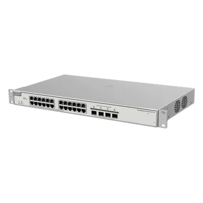 Switch Administrable Capa 3 / 24 Puertos Gigabit PoE+ / 4 SFP+ 10Gb / 370W PoE / 128 Gb/s