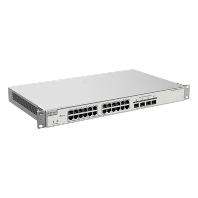 Switch Administrable Capa 3 / 24 Puertos Gigabit PoE+ / 4 SFP+ 10Gb / 370W PoE / 128 Gb/s