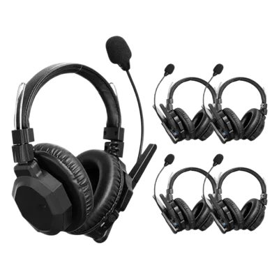 Intercomunicador Inalámbrico Binaural / Cancelación de Ruido IA / Alcance 500 m (1640 ft) / Bluetooth / Batería 1050 mAh / Full-Duplex / Kit 5 Unidades