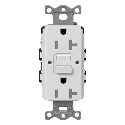 Tomacorriente / GFCI de autoprueba / Resistente a manipulaciones / 15 A / 125 V / NEMA 5-15R / Altura 5 pulg / Gris