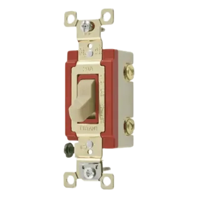 Interruptor de Palanca / 20 A / 120-277 V CA / Doble Polo / Grado Industrial / -40°C a 75°C / 131 ft Cable AWG #14-10 / Color Marfil