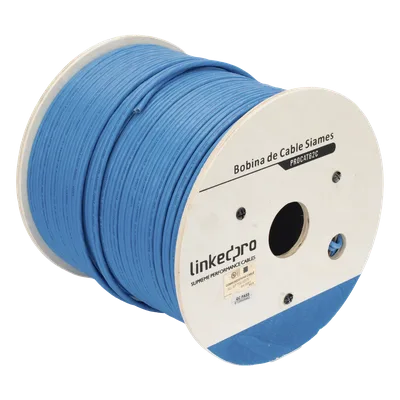 Bobina de Cable Siamés Cat6 UTP / 100% Cobre / 2 Conductores 18 AWG / 152 Metros (500 Pies) / Exterior UV-Rated / 250 MHz