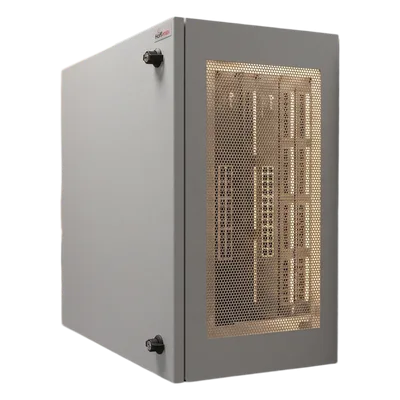 Gabinete de Pared 12U / Acero 1.9 mm / Puerta L 120° / Rack 19" / RAL 7035 / 1219 x 610 x 313 mm