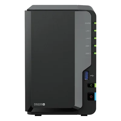 NAS de 2 Bahías / Rendimiento 282/217 MB/s / Conectividad 2.5GbE y 1GbE / CPU Intel Celeron J4125 / RAM Expandible a 6 GB / Hasta 40 TB / USB 3.2 Gen 1