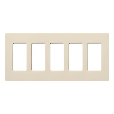 Placa de pared / 5 espacios / Color almendra / Diseño modular / Línea de controles Lutron